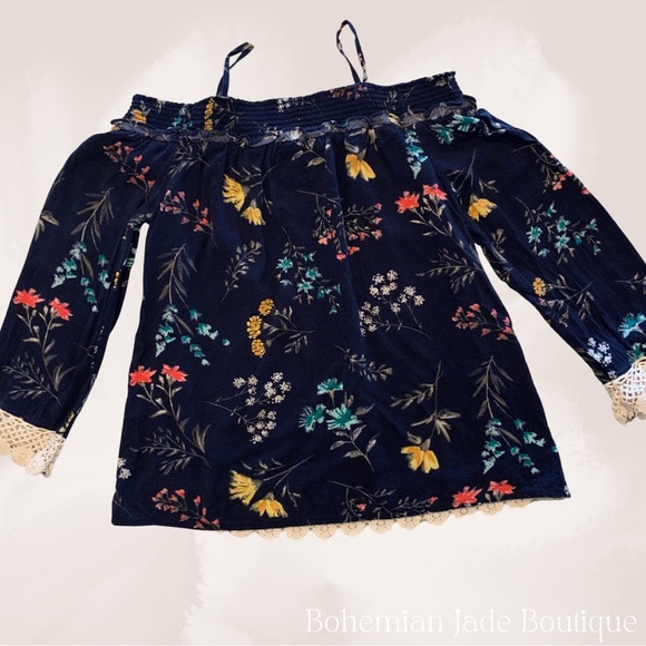 Sonoma Girls Off The Shoulder Floral Top - Picture 2 of 5